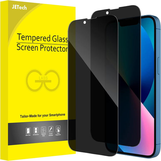 JETech Privacy Pellicola Protettiva Copertura Totale per iPhone 13/13 Pro 6,1 Pollici, Completa Vetro Temperato Film Anti-Spy, Compatibile con Cover, Pacco da 2