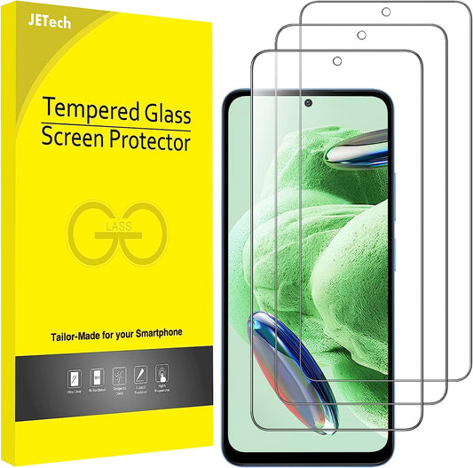 JETech Pellicola Protettiva per Xiaomi Redmi Note 12 4G/5G, 9H Protezione in Vetro Temperato Film, Antigraffio, HD Chiaro, Pacco da 3